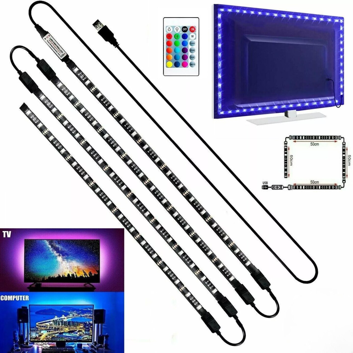 Kitcheniva 5050 RGB LED Strip Lights With Remote