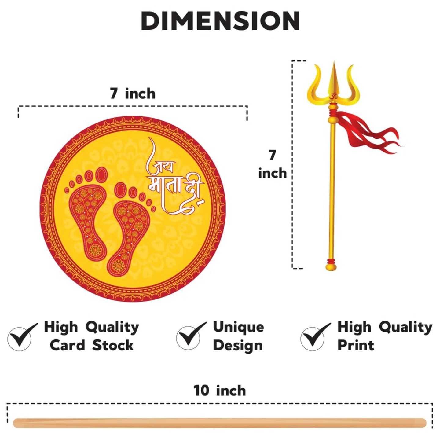 10 Pcs Navratri Photo Booth Props Kit Jai Mata Di Decoration Item Navaratri Hindu Festival Celebration Party Favors Decorations Kit for Photoshoot Home Indoor Outdoor Decor