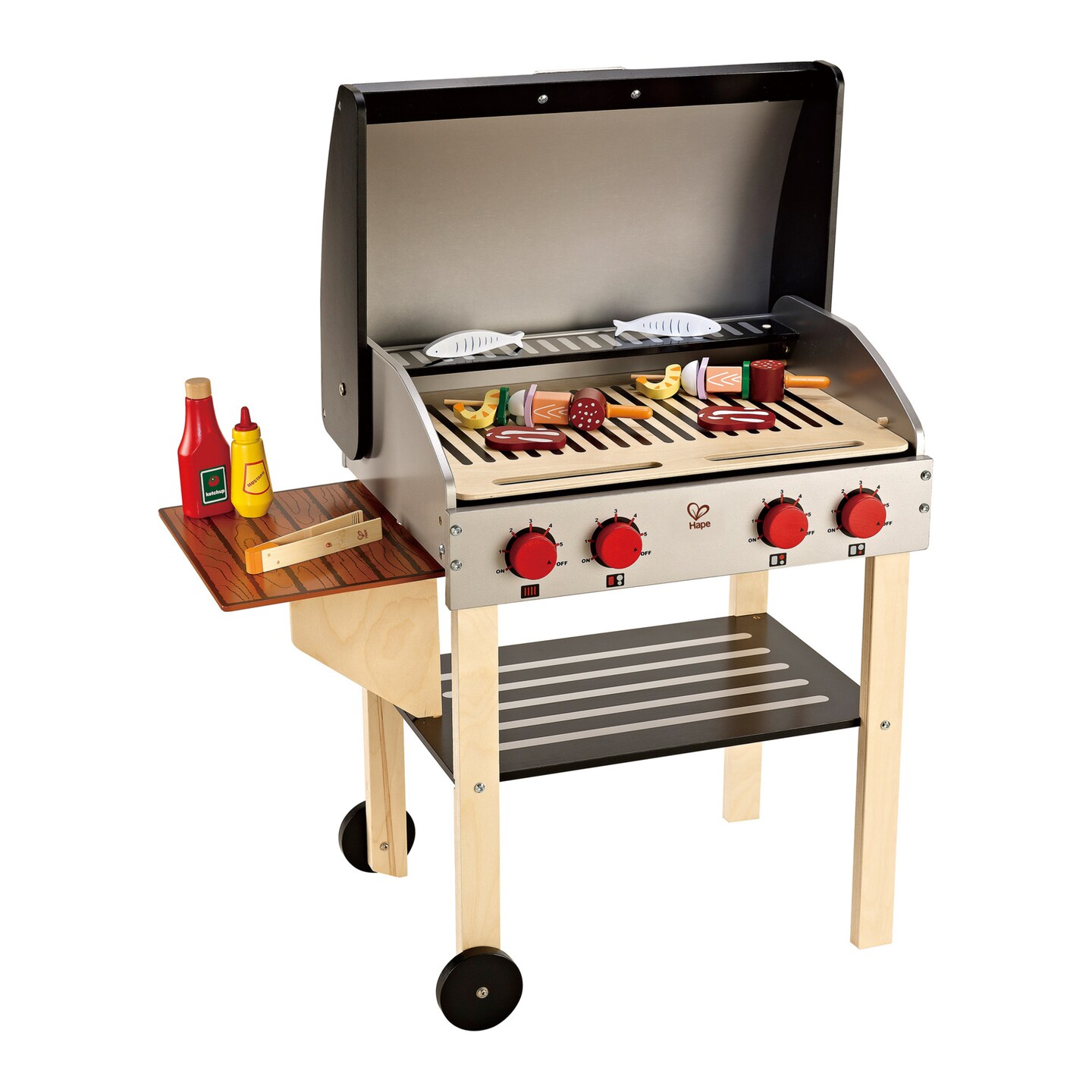 Hape Gourmet Grill Wooden Play Kitchen &#x26; Food Accessories, 22 Pieces