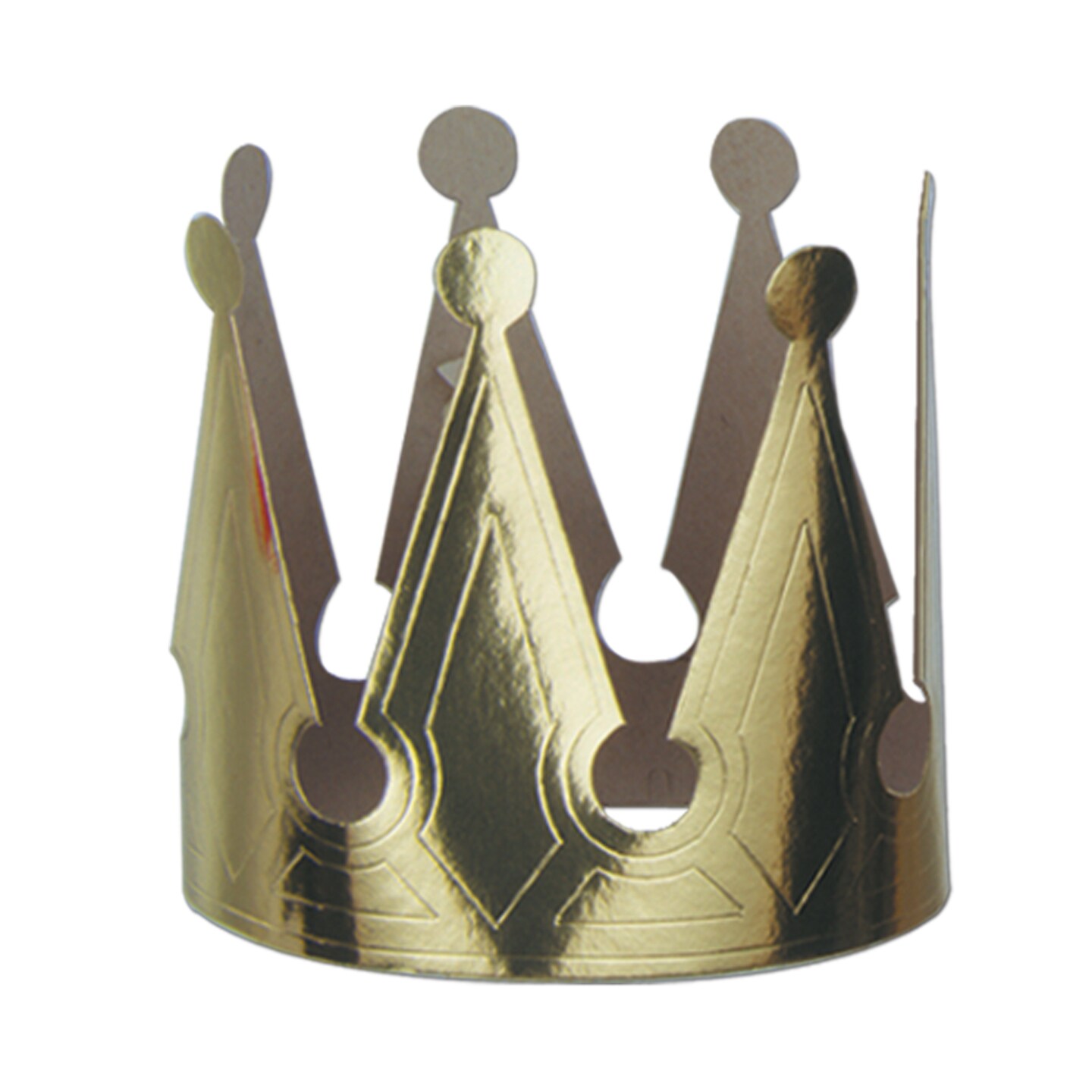 Beistle 6&#xBD;in. Gold Foil Kings Crown - 72 Pack