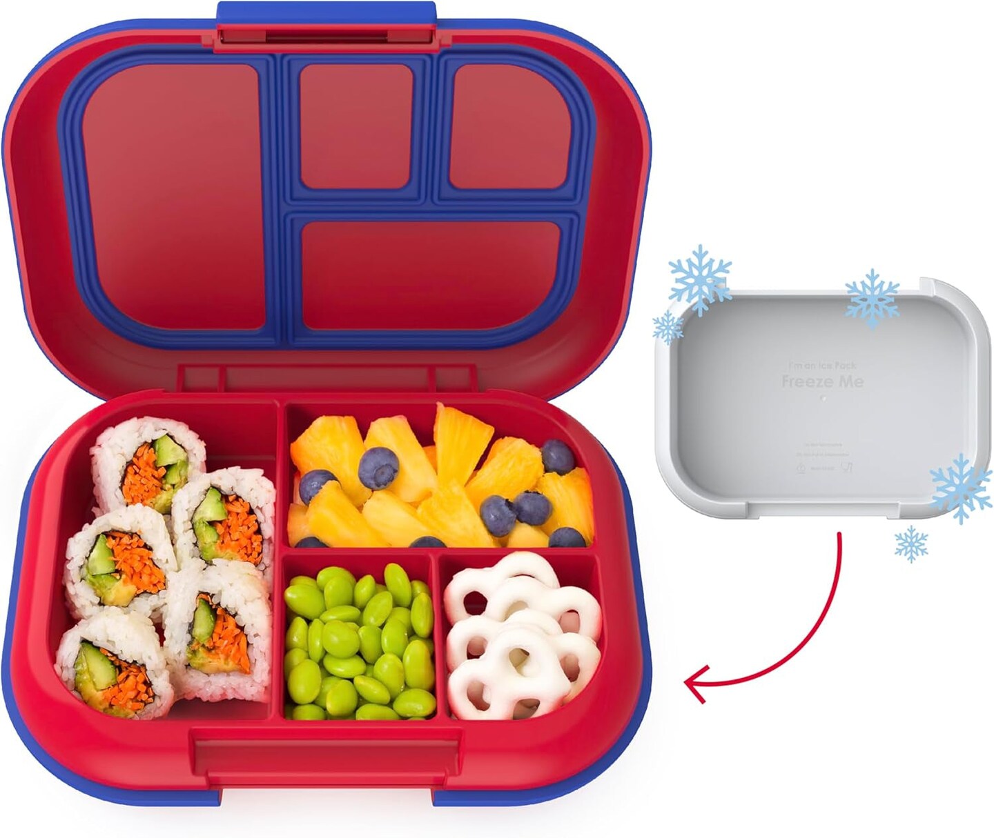 &#xAE; Kids Chill Leak-Proof Lunch Box - Included Reusable Ice Pack Keeps Food Cold; 4-Compartment Bento Lunch Container; Microwave &#x26; Dishwasher Safe; 2 Year Manufacturer Warranty (Gray)