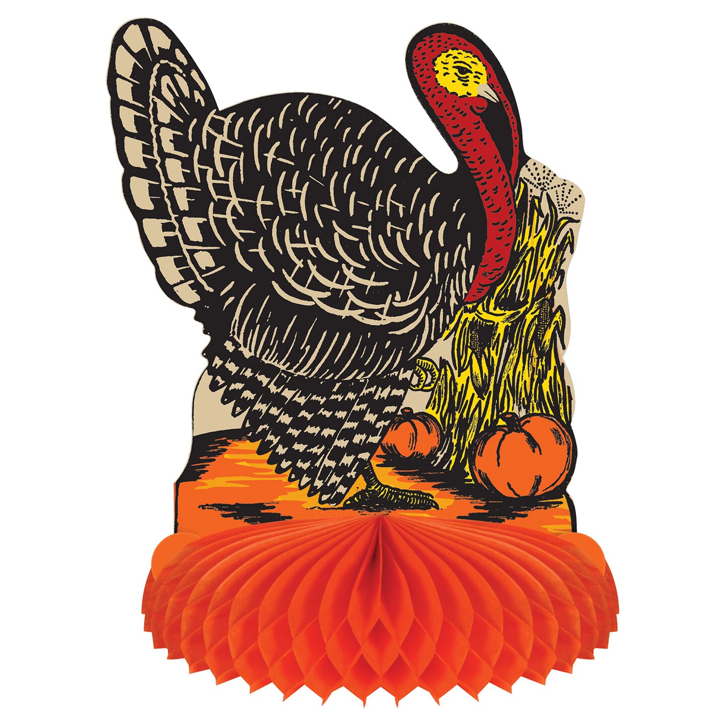 Beistle 8in. Vintage Fall Harvest Turkey Centerpiece - 12 Pack