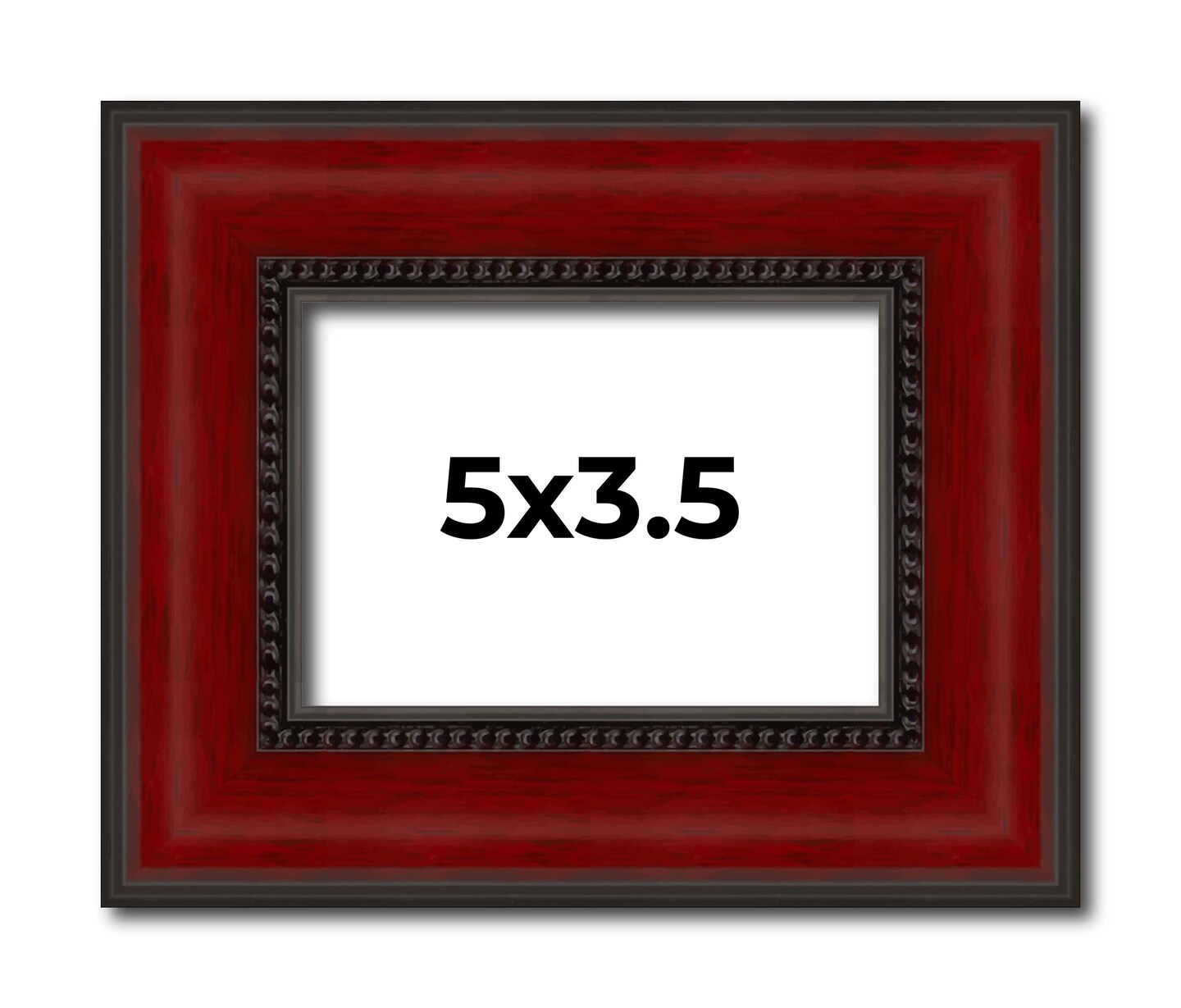 3.5x5 Weathered Picture Frame with UV-Resistant Acrylic & Acid Free Backing, Available in 5 Finishes - Black, Gold, Red, White, Natural