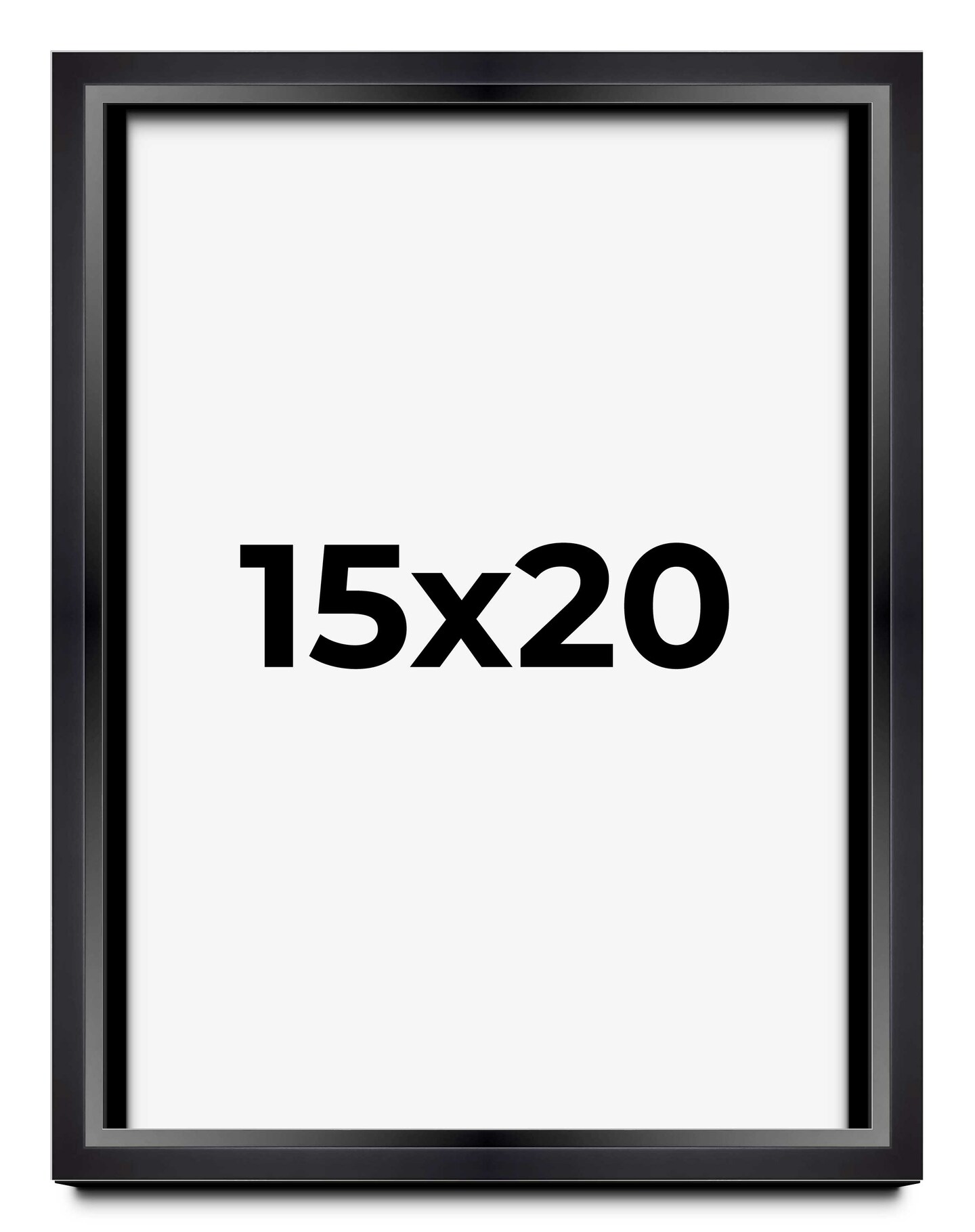 15x20 Modern Shadow Box 1.5" Depth Black Picture Frame - UV Acrylic, Backing, Hanging Hardware