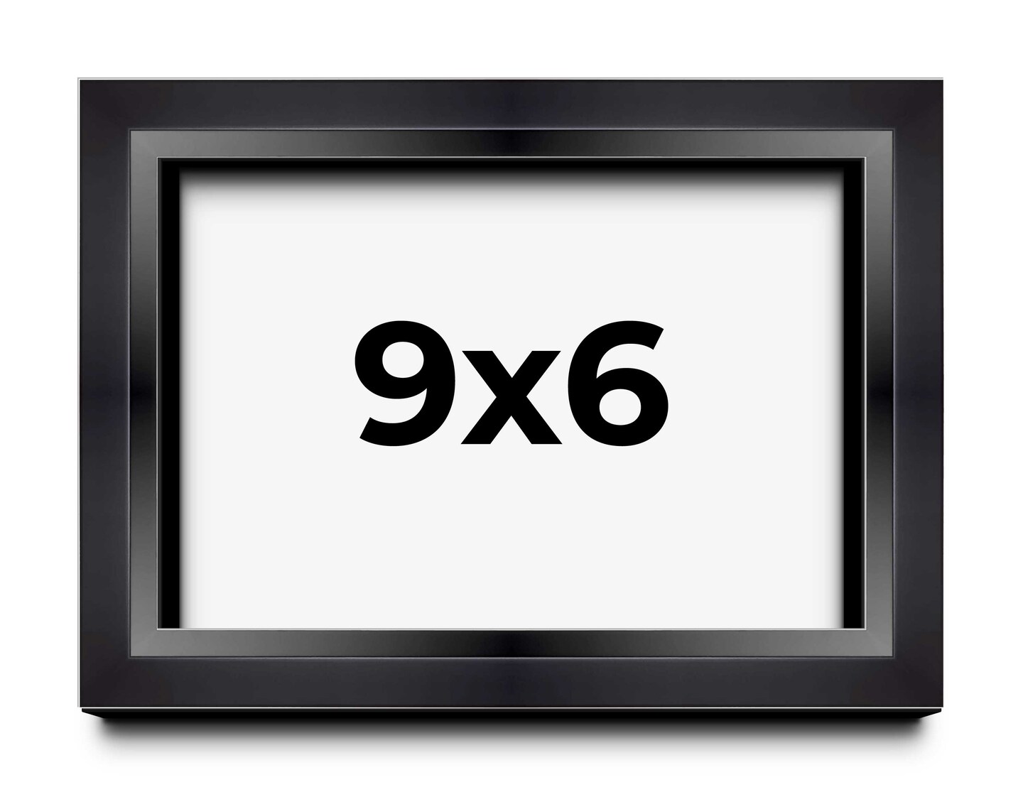 Photo Size Minimalist Shadow Box Black Picture Frame - UV Acrylic, Backing, Hanging Hardware