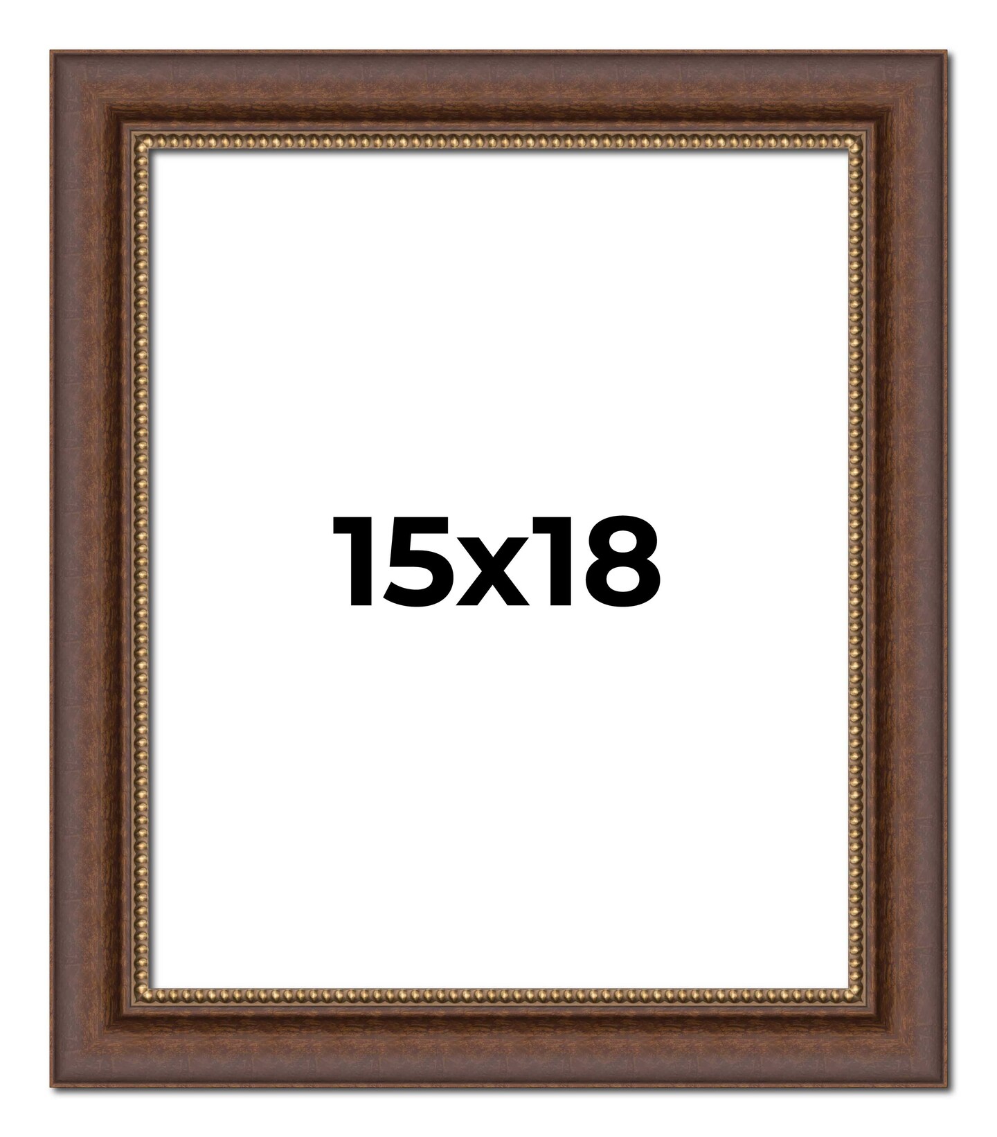 15x18 Traditional Brown Picture Frame - UV Acrylic, Foam Board Backing, Hanging Hardware