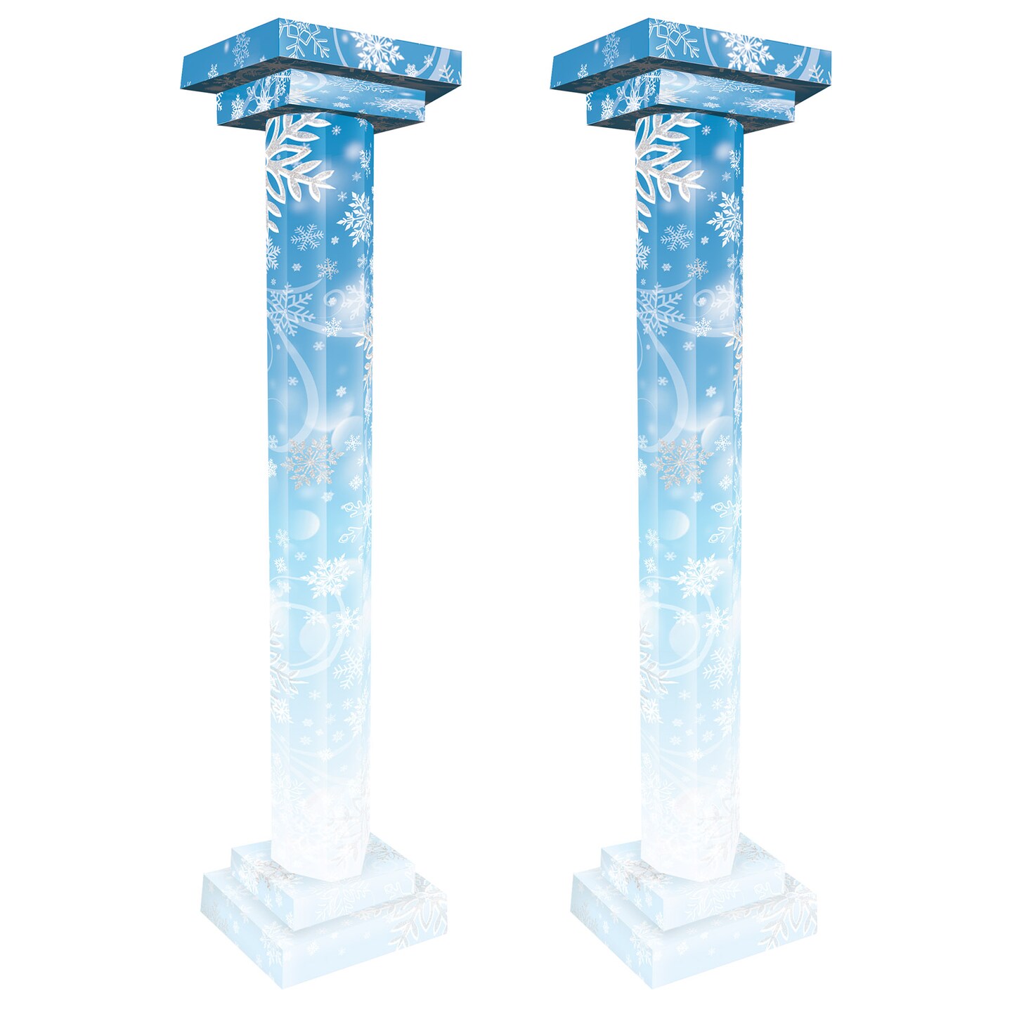 Beistle 5Feet 9½in. x 16¾in. Winter Wonderland 3-D Tall Column Props - 1 Pack