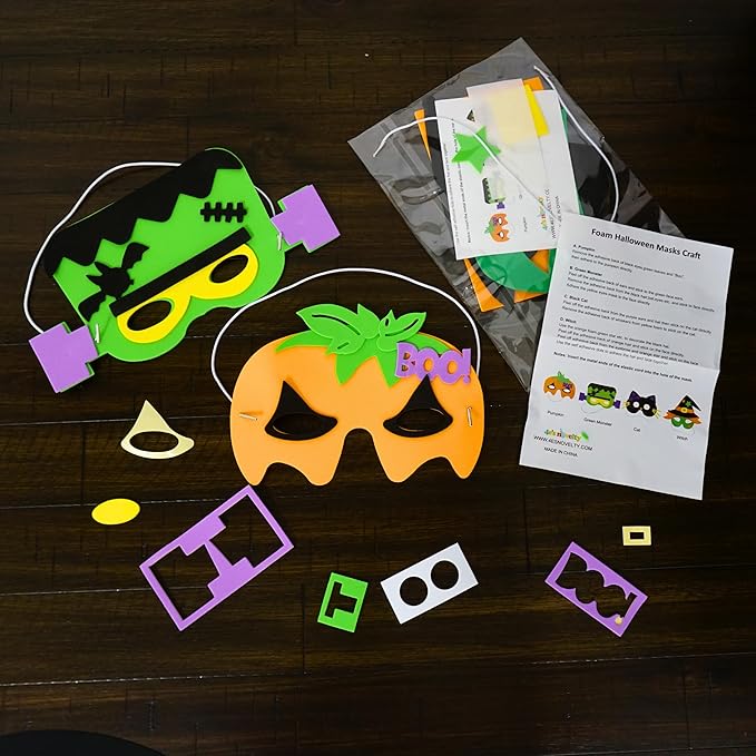 Kids (12 Pack) Foam Bulk DIY Mask Arts &#x26; Crafts, Fall Activities for Kids Ages 4-8, 3-12