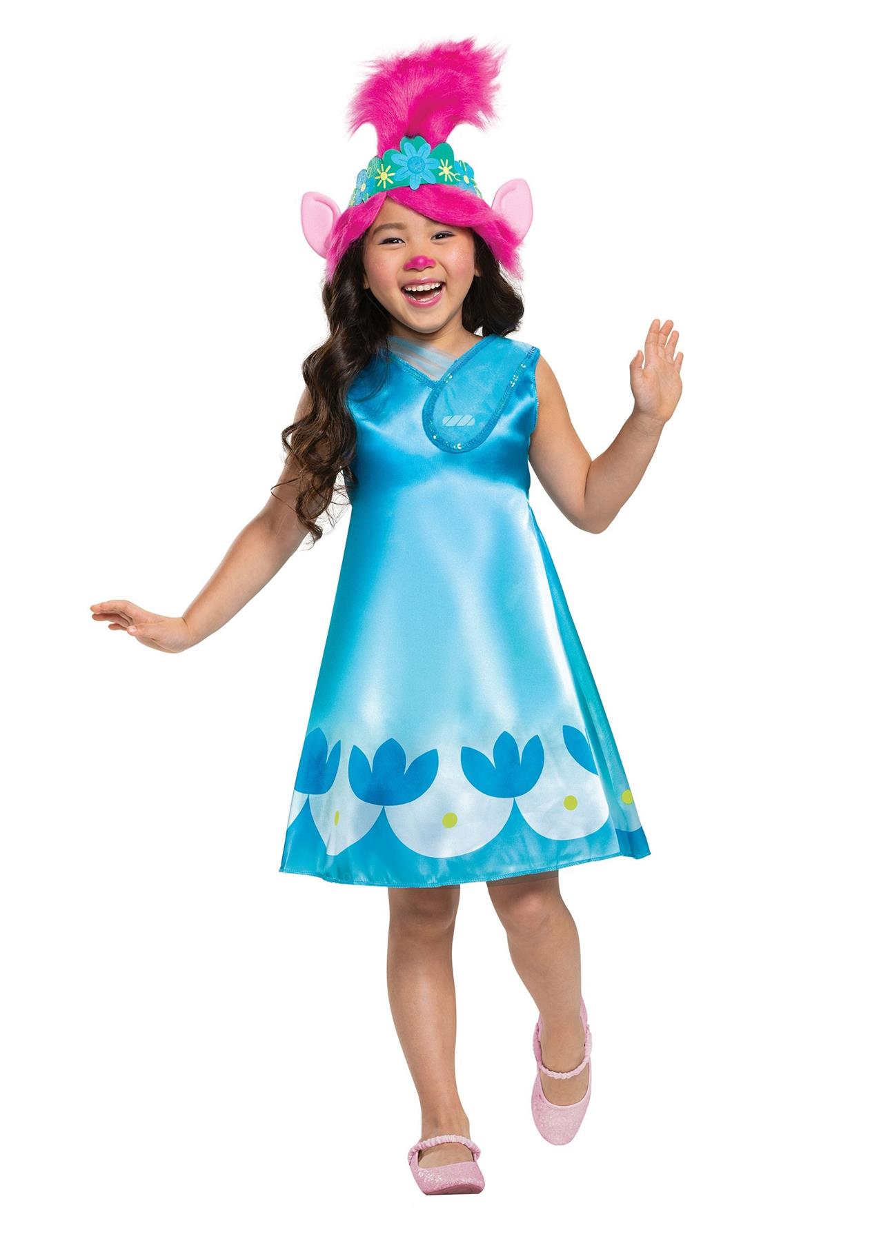 Disguise Trolls World Tour Girl&#x27;s Classic Poppy Costume Size Small 4-6