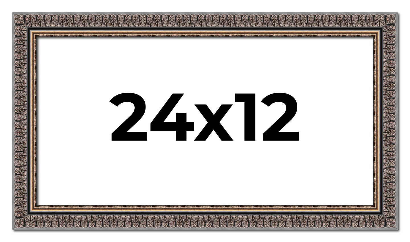 Panoramic Ornate Black Picture Frame - UV Acrylic, Foam Board Backing, Hanging Hardware