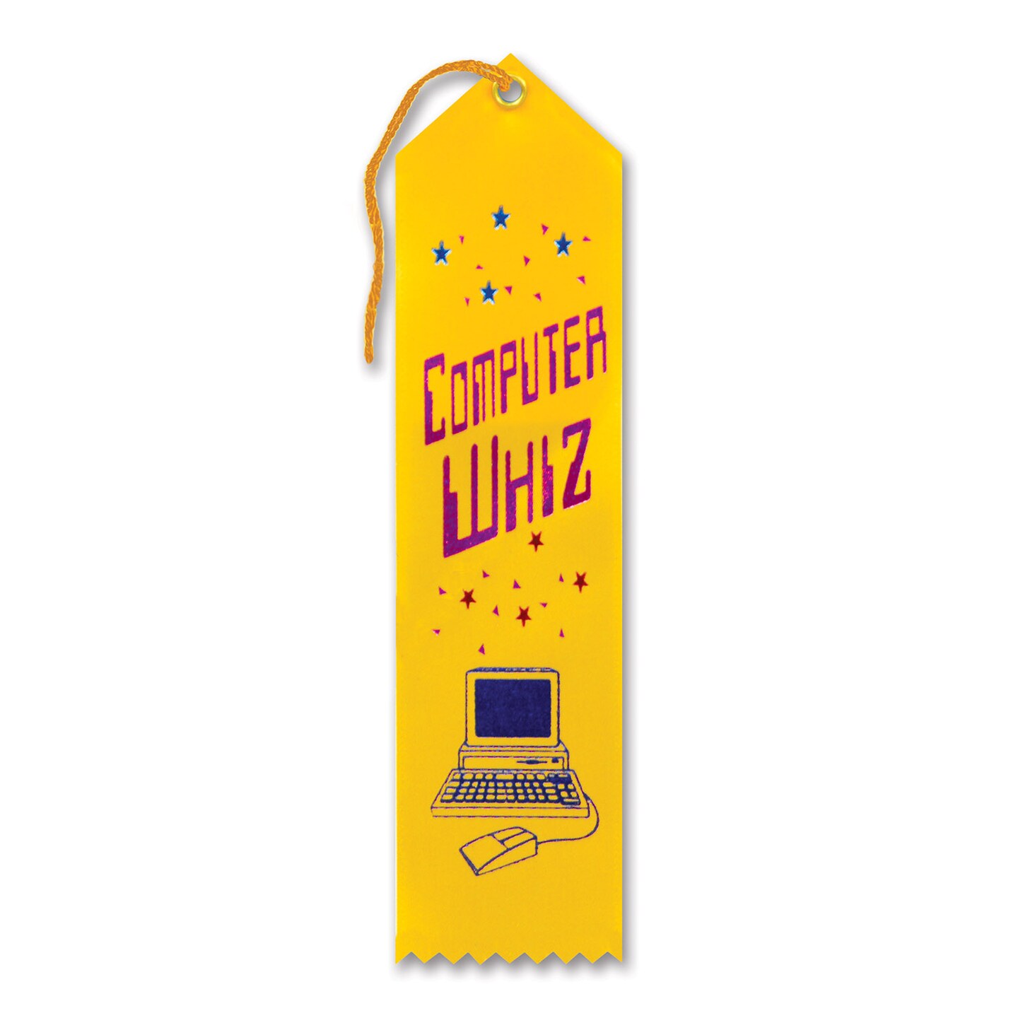 Beistle 2in.x8in. Computer Whiz Award Ribbon - 6 Pack