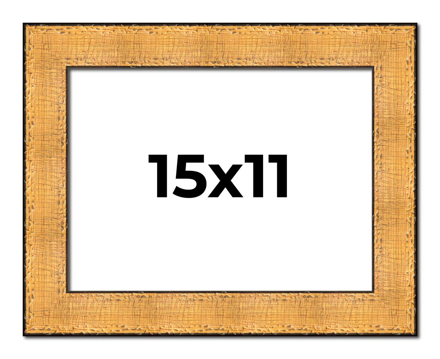 15x11 Embellished Gold Picture Frame - UV Acrylic, Foam Board Backing, Hanging Hardware