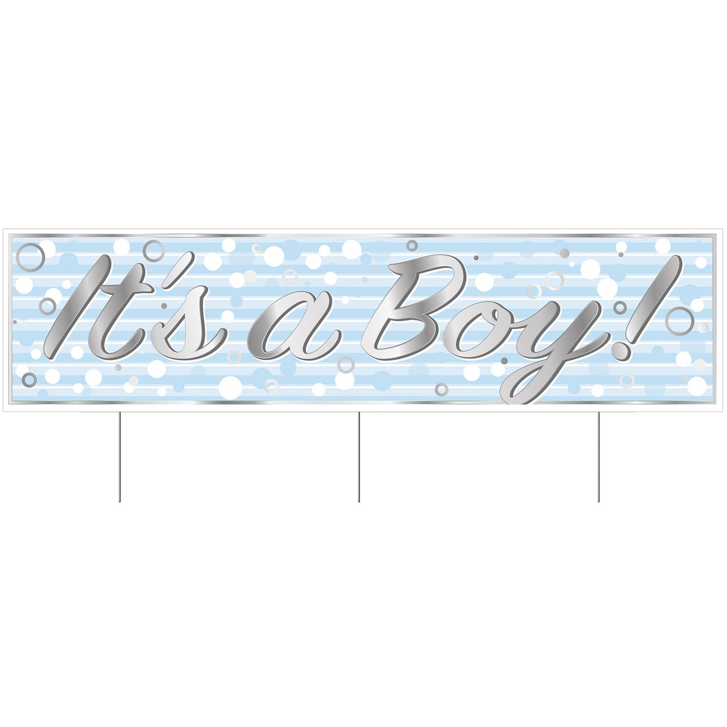 Beistle 11¾in. x 3Feet 11in. Plastic Jumbo Its A Boy! Yard Sign - 6 Pack