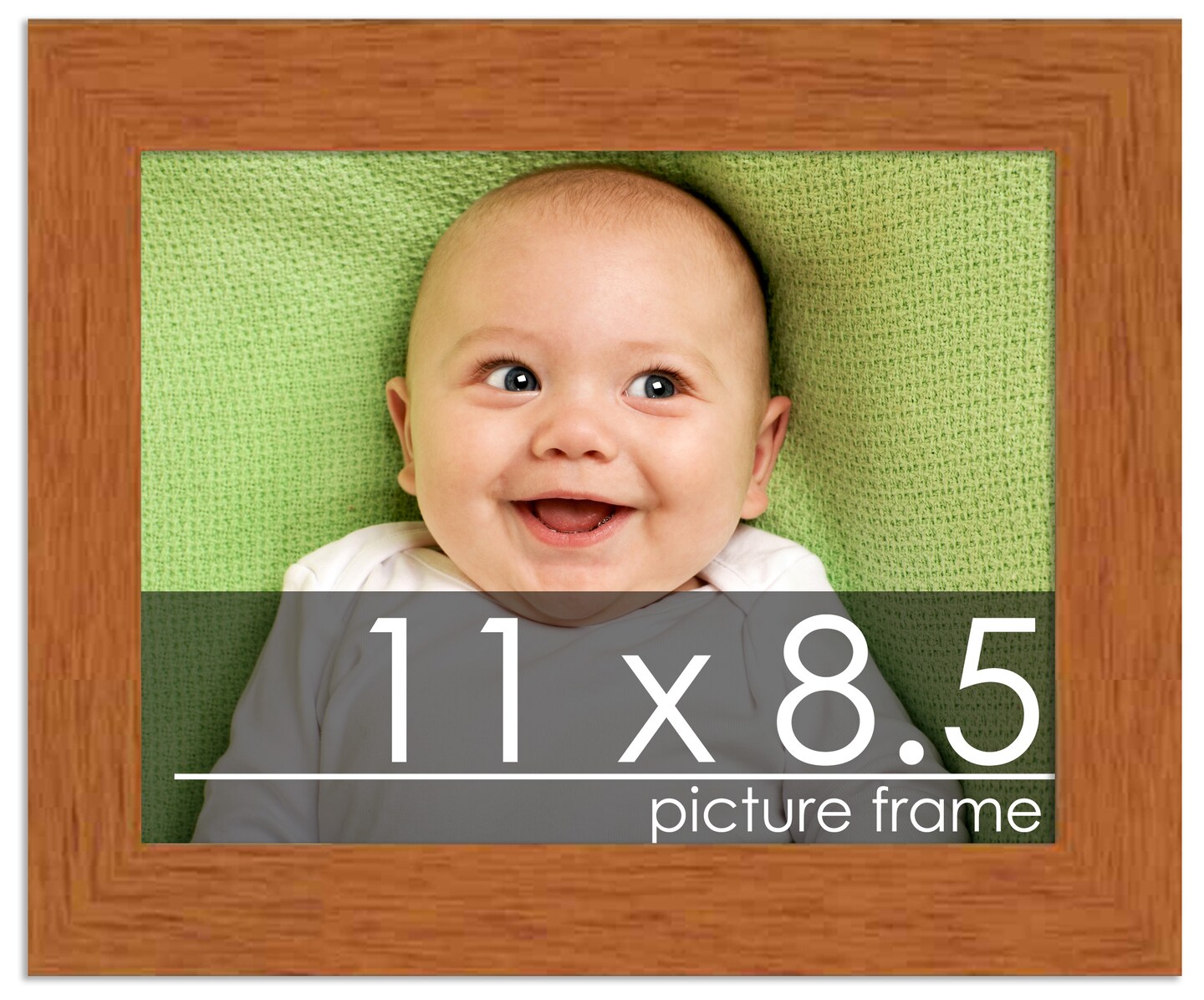 Photo Size Modernist Brown Picture Frame - UV Acrylic, Foam Board Backing, Hanging Hardware