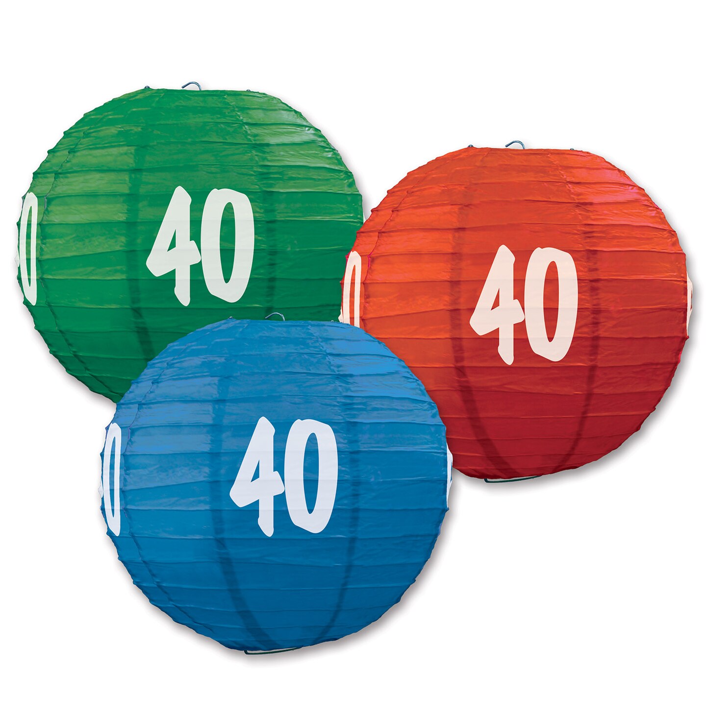Beistle 9&#xBD;in. 40th Paper Lanterns - 6 Pack
