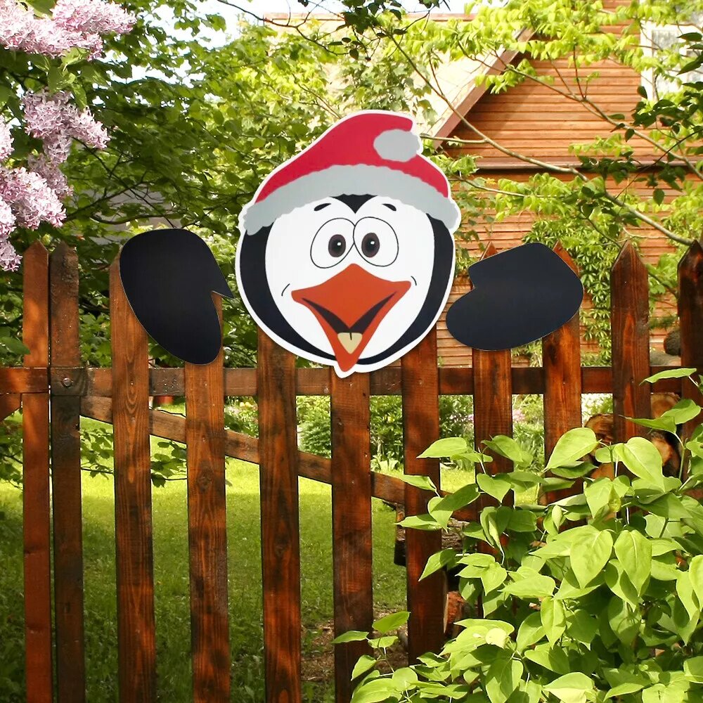 Kitcheniva Christmas Fence Peeker Grinch Yard Garden Decoration