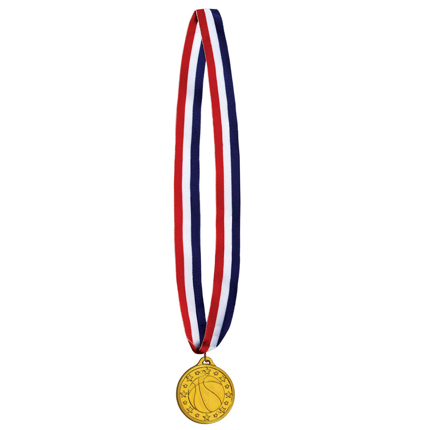Beistle Basketball Medal with Ribbon  - 12 Pack