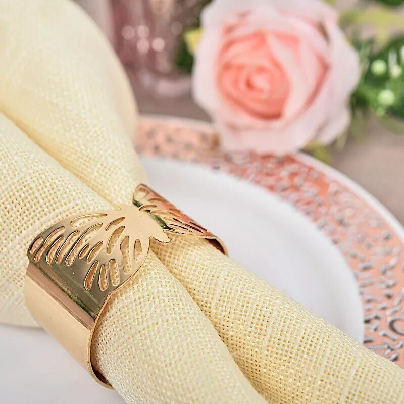 5 Metallic Gold Butterfly Napkin Rings Wedding Party Events Decorations Supplies