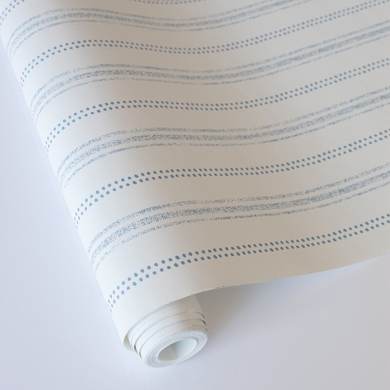 Tempaper Nautical Stripe Peel and Stick Wallpaper Blue/White