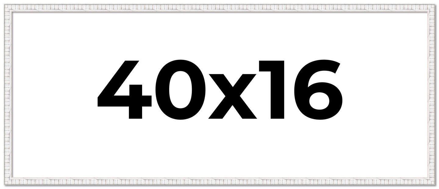 Panoramic Textured White Picture Frame - UV Acrylic, Foam Board Backing, Hanging Hardware