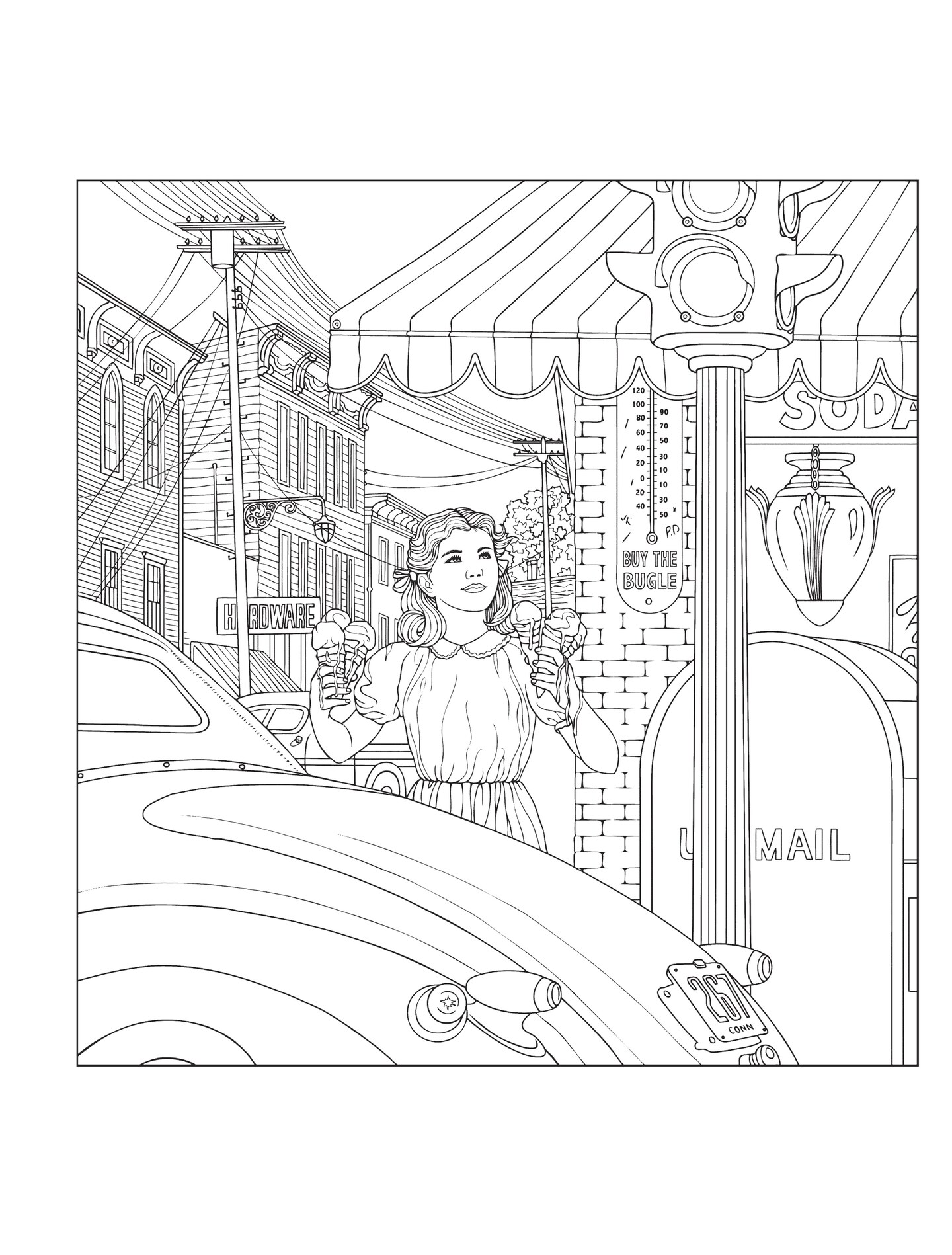 Creative Haven: Saturday Evening Post American Coloring-Softcover