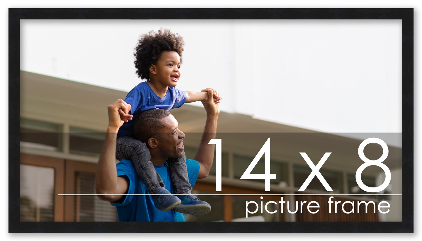 Photo Size Modernist Black Picture Frame - UV Acrylic, Foam Board Backing, Hanging Hardware