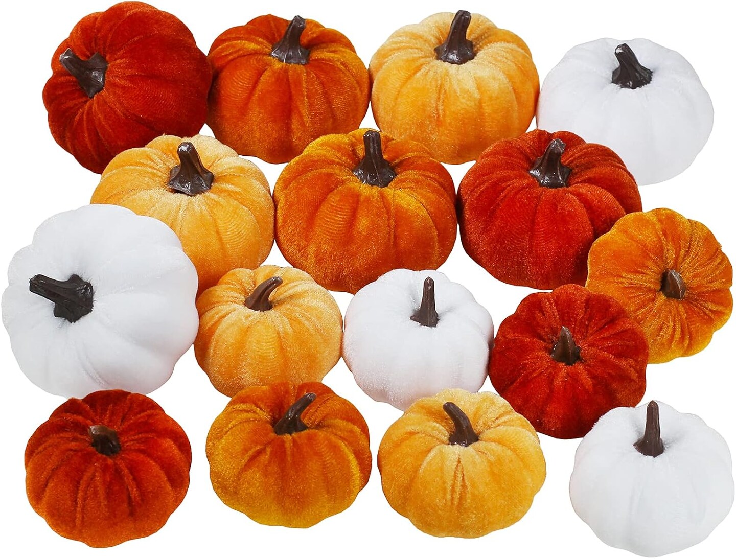 Set of 16 Assorted Faux Small Rustic Harvest Decorative Pumpkins