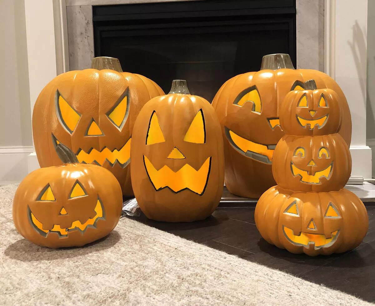 Kitcheniva Jack O Lantern Pre-lit Halloween Pumpkin Lanterns Decor