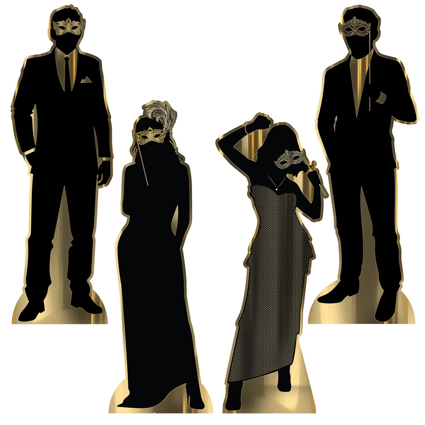Beistle 5Feet 11in. x 24¾in. Masquerade Silhouette Stand-Ups - 1 Pack