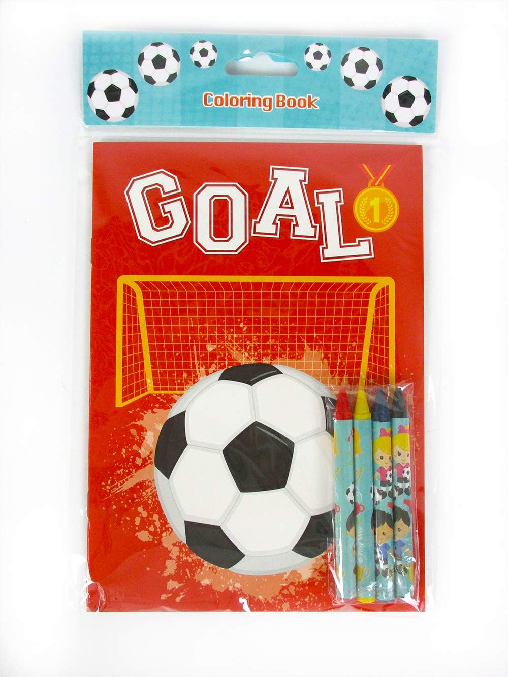 TINYMILLS Soccer Coloring Books for Kids with 12 Coloring books and 48 Crayons, Fun Team Birthday Party Favors, Goodie Bag Stuffers, Prizes, Favor Bag Filler, Team Party Prizes