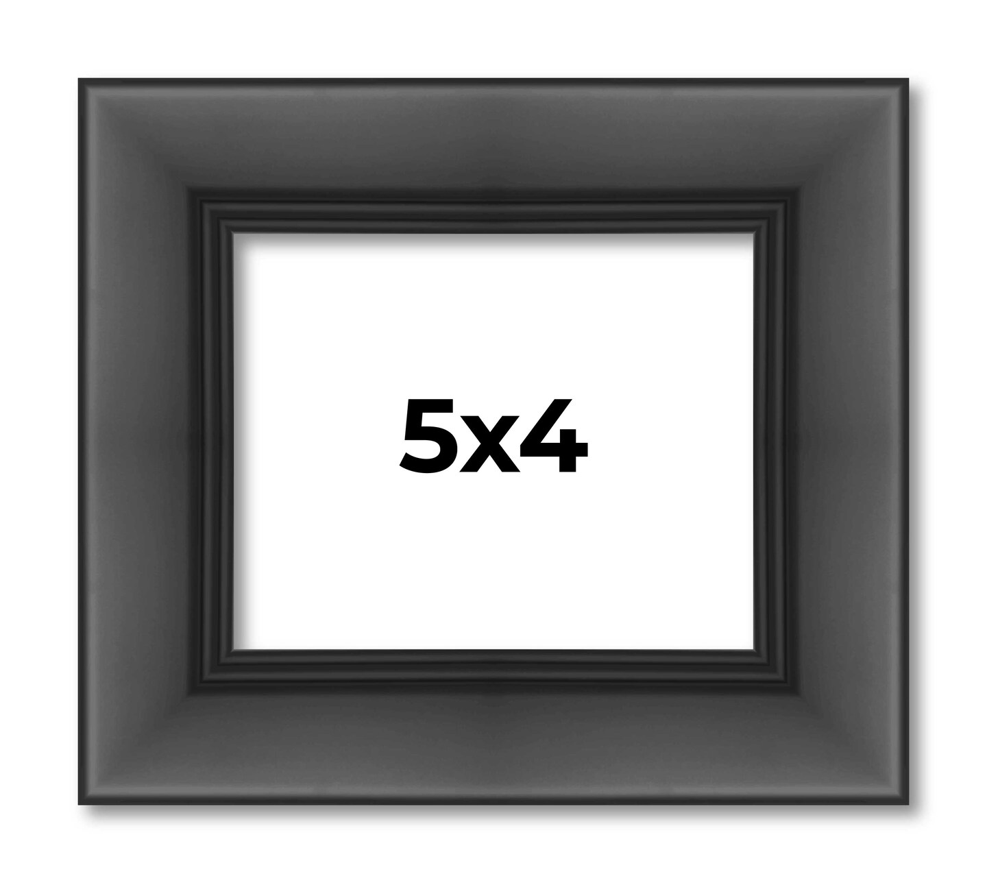 Photo Size Refined Black Picture Frame - UV Acrylic, Foam Board Backing, Hanging Hardware