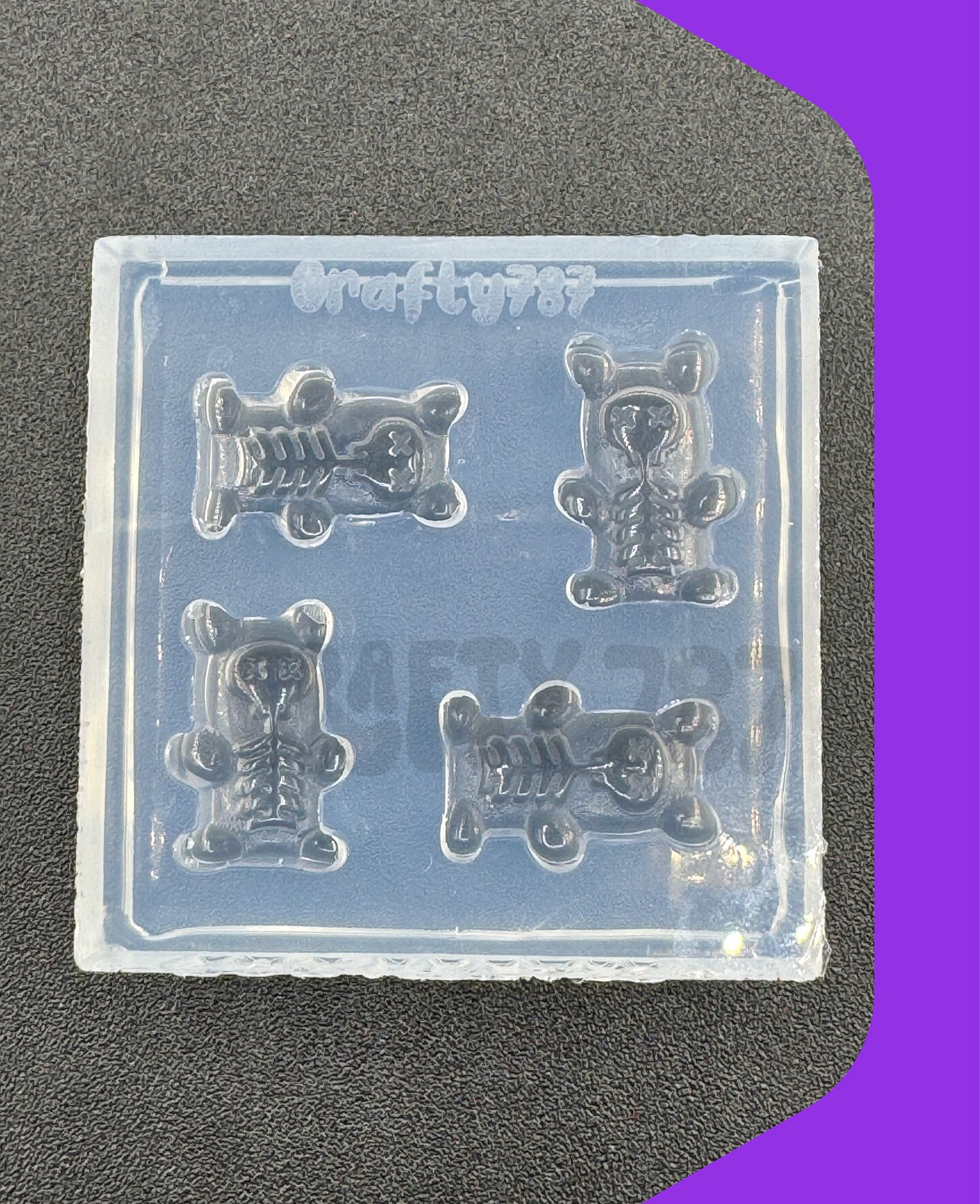 Skeleton Gummy Bear Silicone Mold, Halloween Earring Silicone Mold (D15)