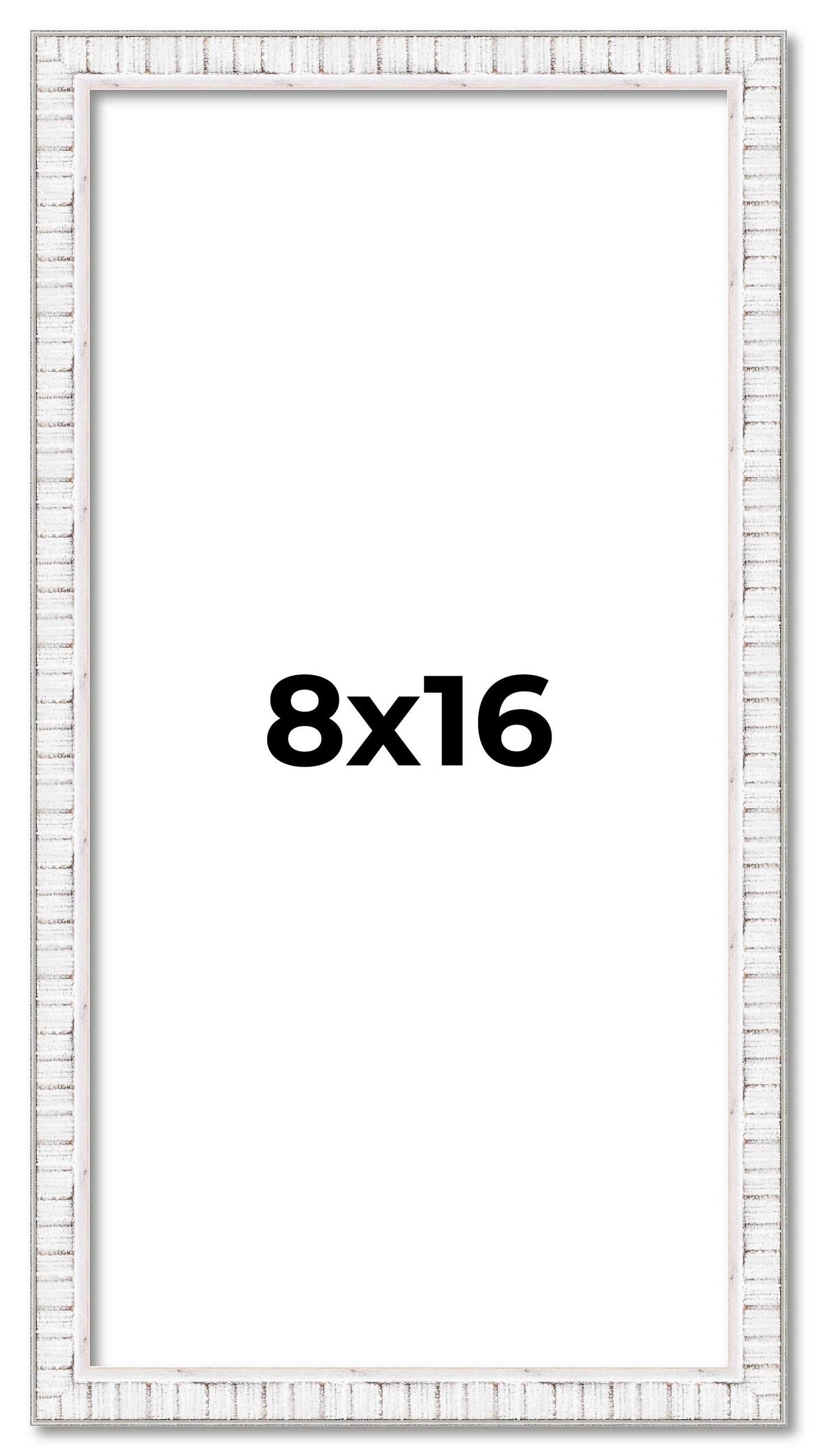 Panoramic Textured White Picture Frame - UV Acrylic, Foam Board Backing, Hanging Hardware