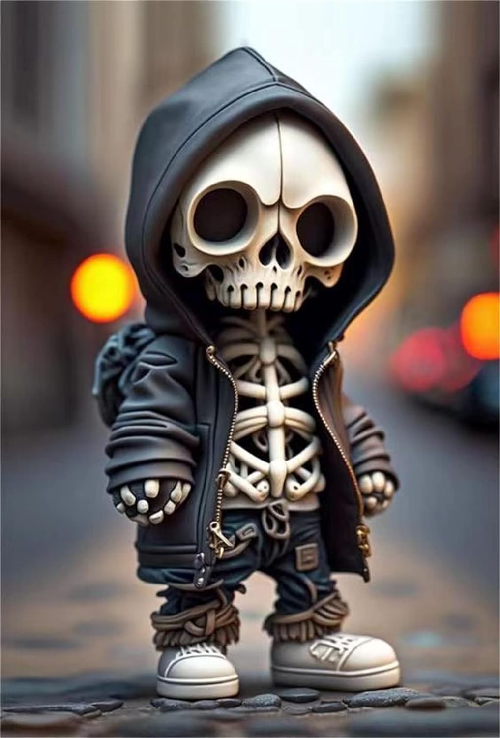 ,Halloween Skeleton Statues Decor Set Cute Skeleton Resin Indoor Decorations