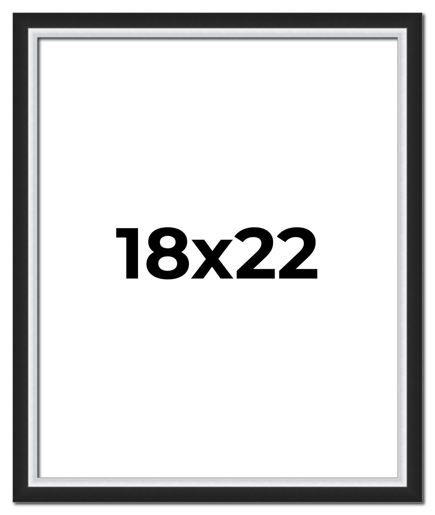 18x22 Flat Picture Frame with UV-Resistant Acrylic &#x26; Acid Free Backing, Available in 4 Finishes - Black, Brown, Gold, and Silver