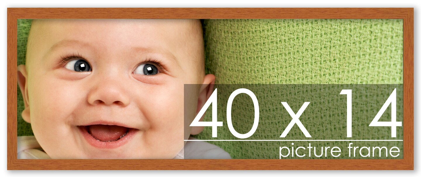 Panoramic Modernist Brown Picture Frame - UV Acrylic, Foam Board Backing, Hanging Hardware