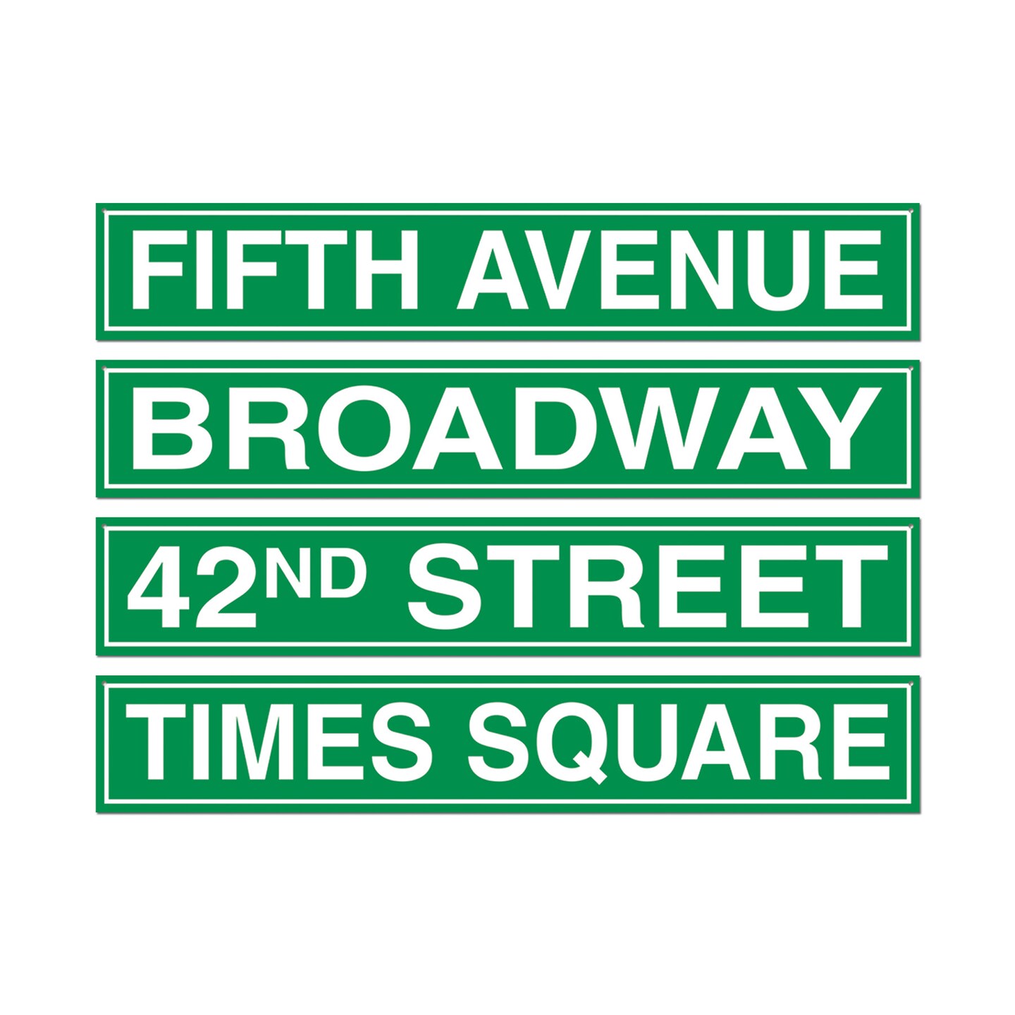 Beistle 4in. x 24in. New York City Street Sign Cutouts - 12 Pack