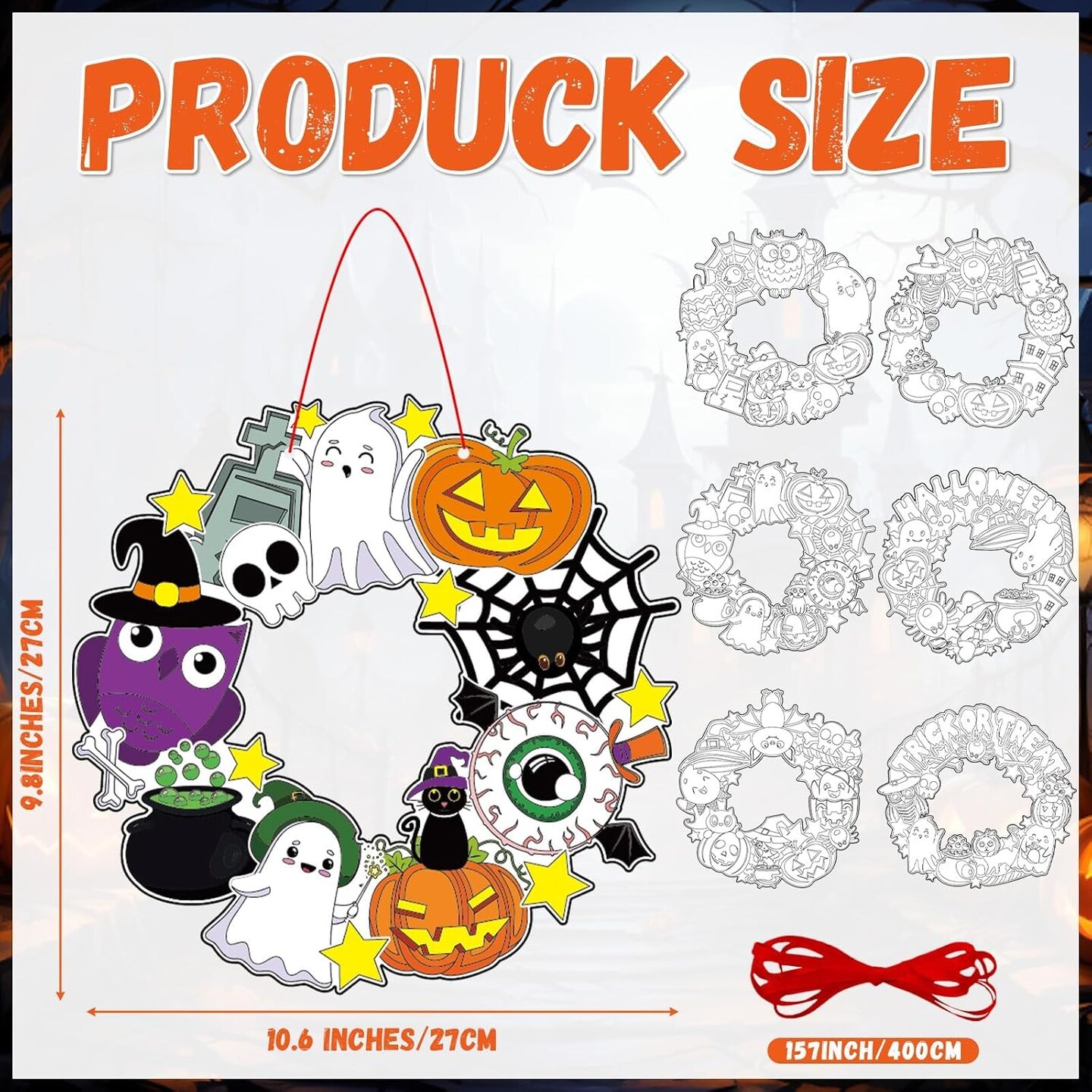 Pumpkin Ghost Witch Hat Craft Kits for Kids Classroom Activity DIY Halloween Arts Crafts for Party Activities Art Ornament Halloween Decoration Supplies