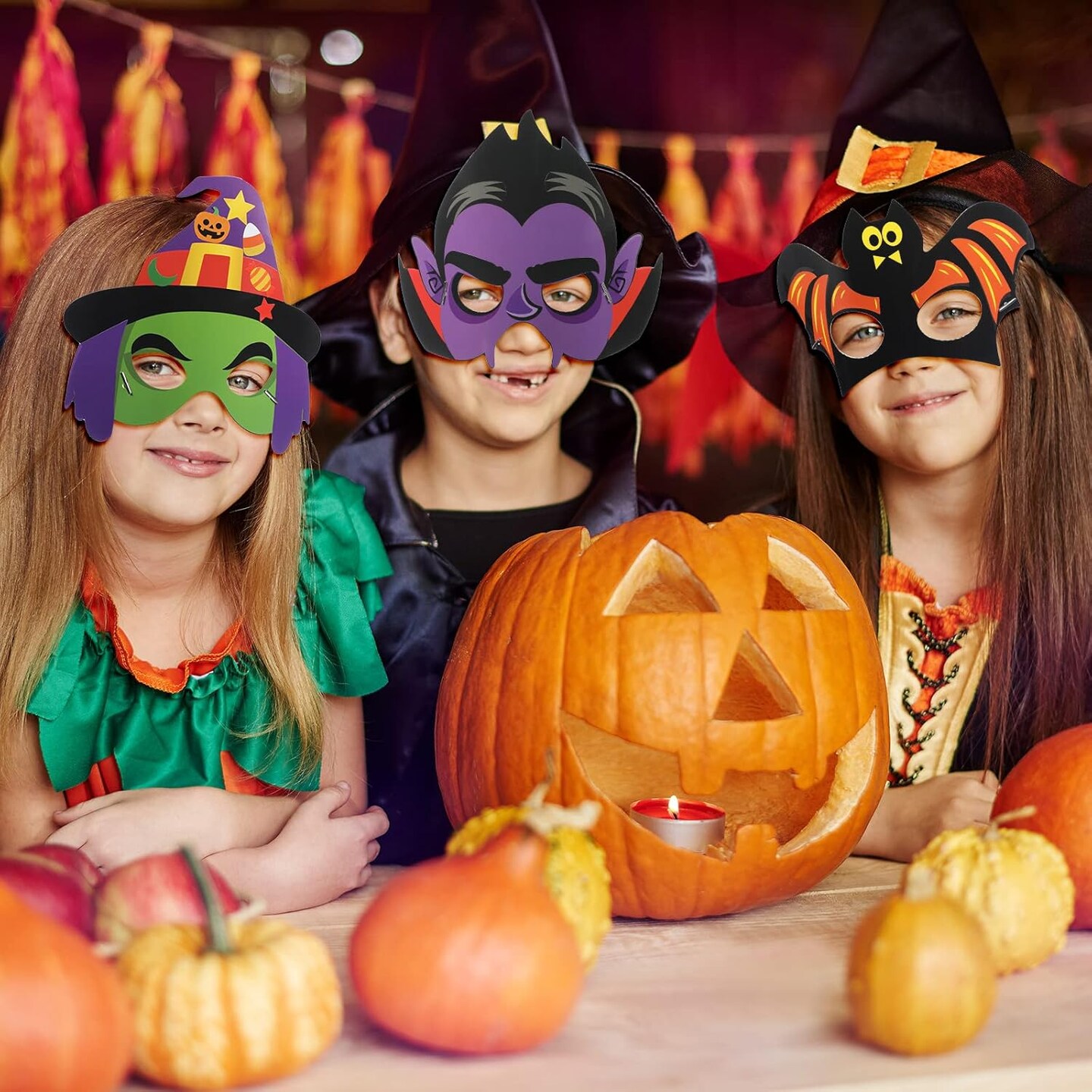 Halloween Mask Craft Pumpkin Witch Bat Pirate