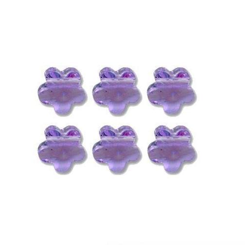 6 Violet Flower Swarovski Crystal Beads 5744 8mm