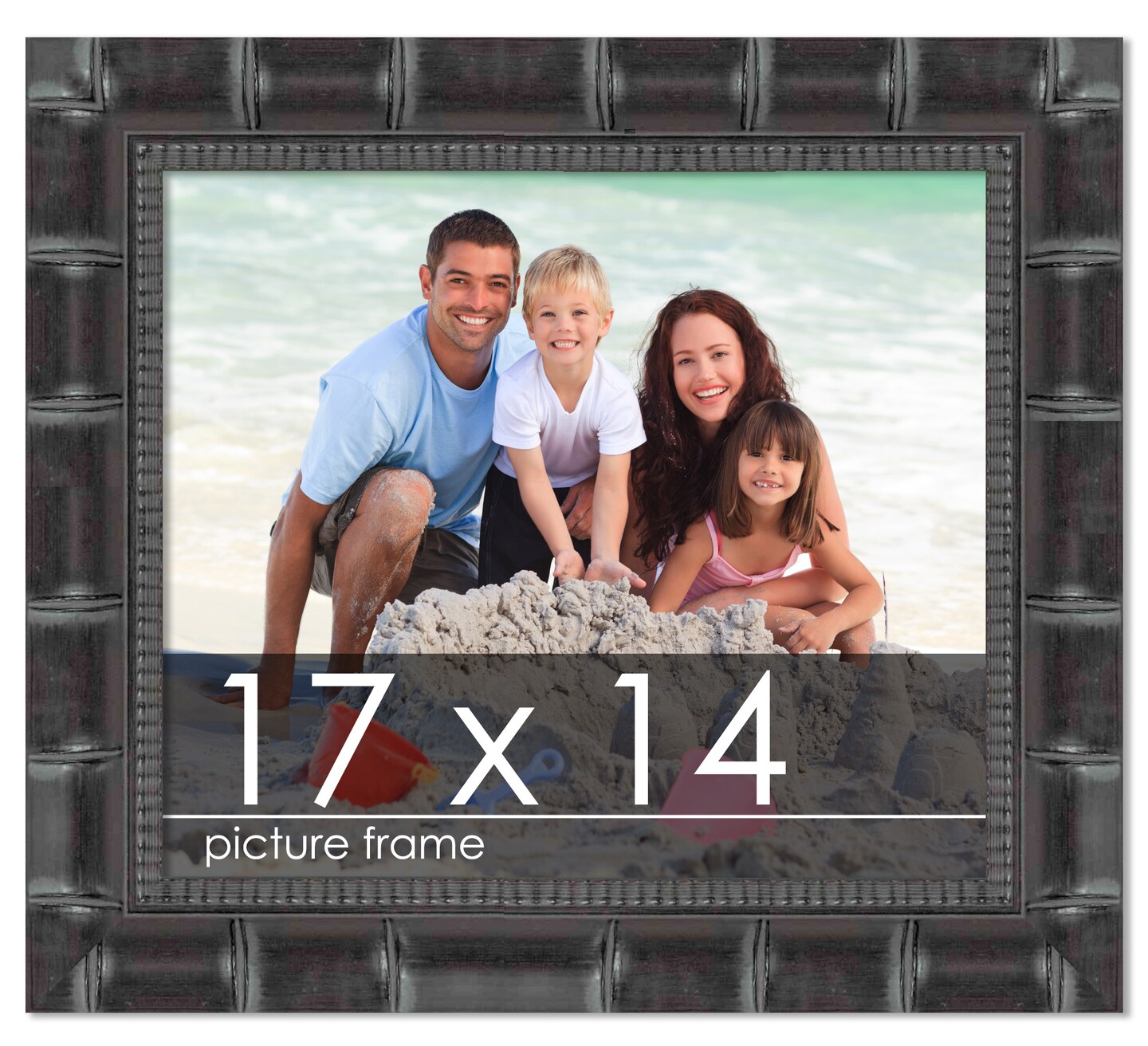 17x14 Wide Bamboo Picture Frame with UV-Resistant Acrylic & Acid Free Backing, Available in 4 Finishes - Brown, Black, Silver, and Natural