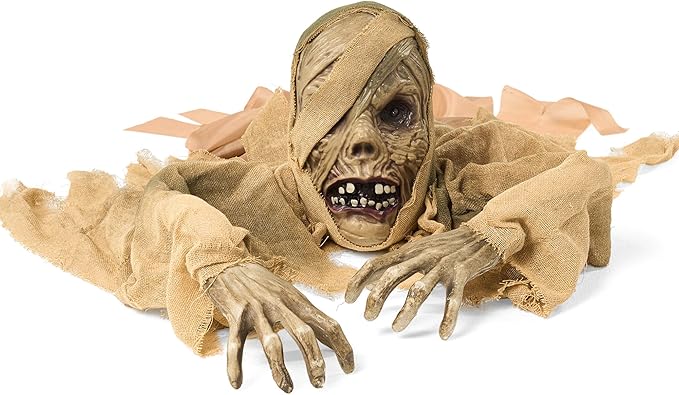 Zombie Groundbreaker with Light-up Eyes and Creepy Sound (Sound Activation) for Halloween Outdoor, Lawn, Yard, Patio Decoration, Haunted House Props