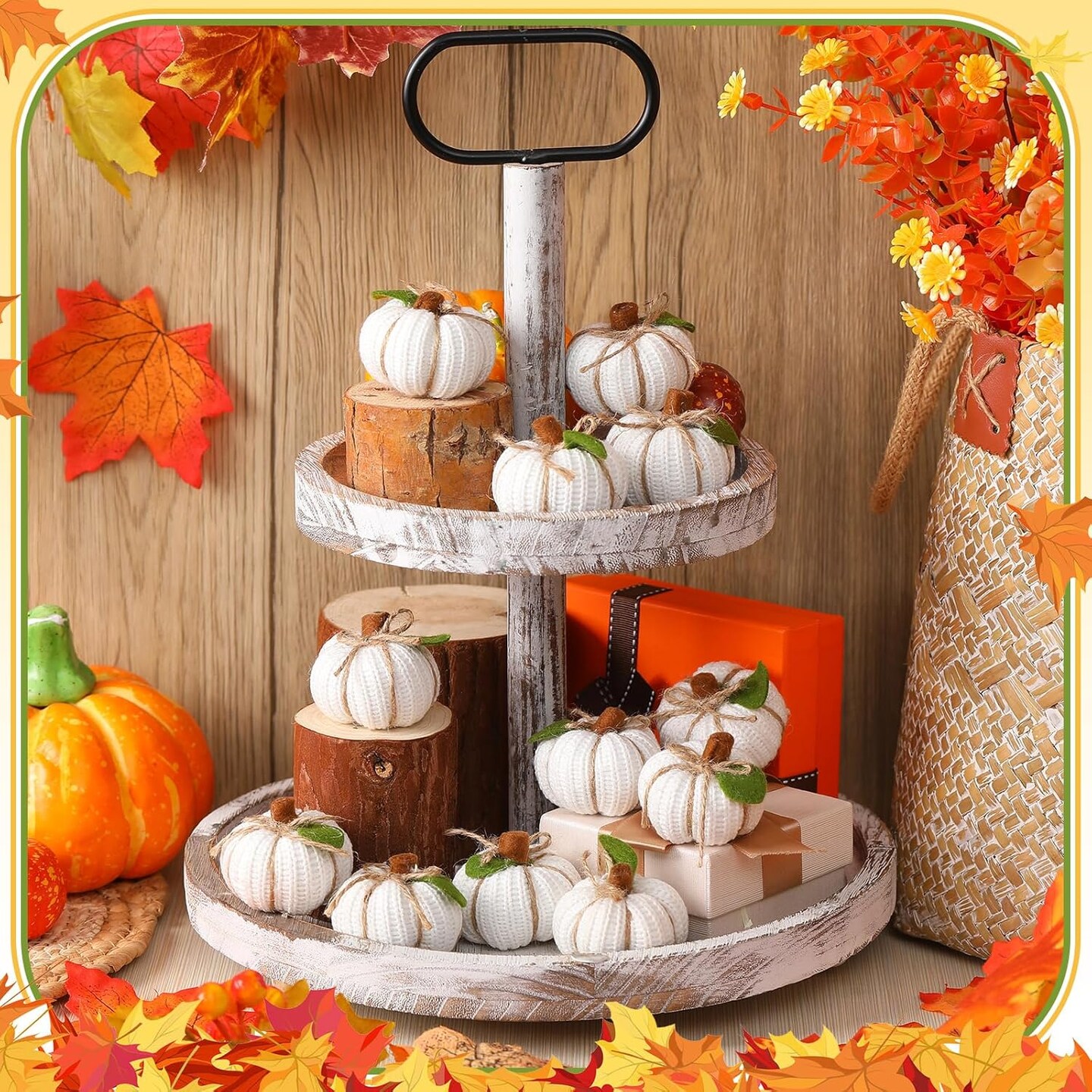 Decorative Pumpkins Thanksgiving Small Pumpkins Rustic Pumpkins Home Decor Farmhouse Pumpkin Wedding Decor for Centerpieces Bowl Fillers Shelf Decor