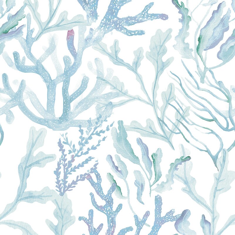 Tempaper Coral Reef Vinyl Peel and Stick Wallpaper Aqua