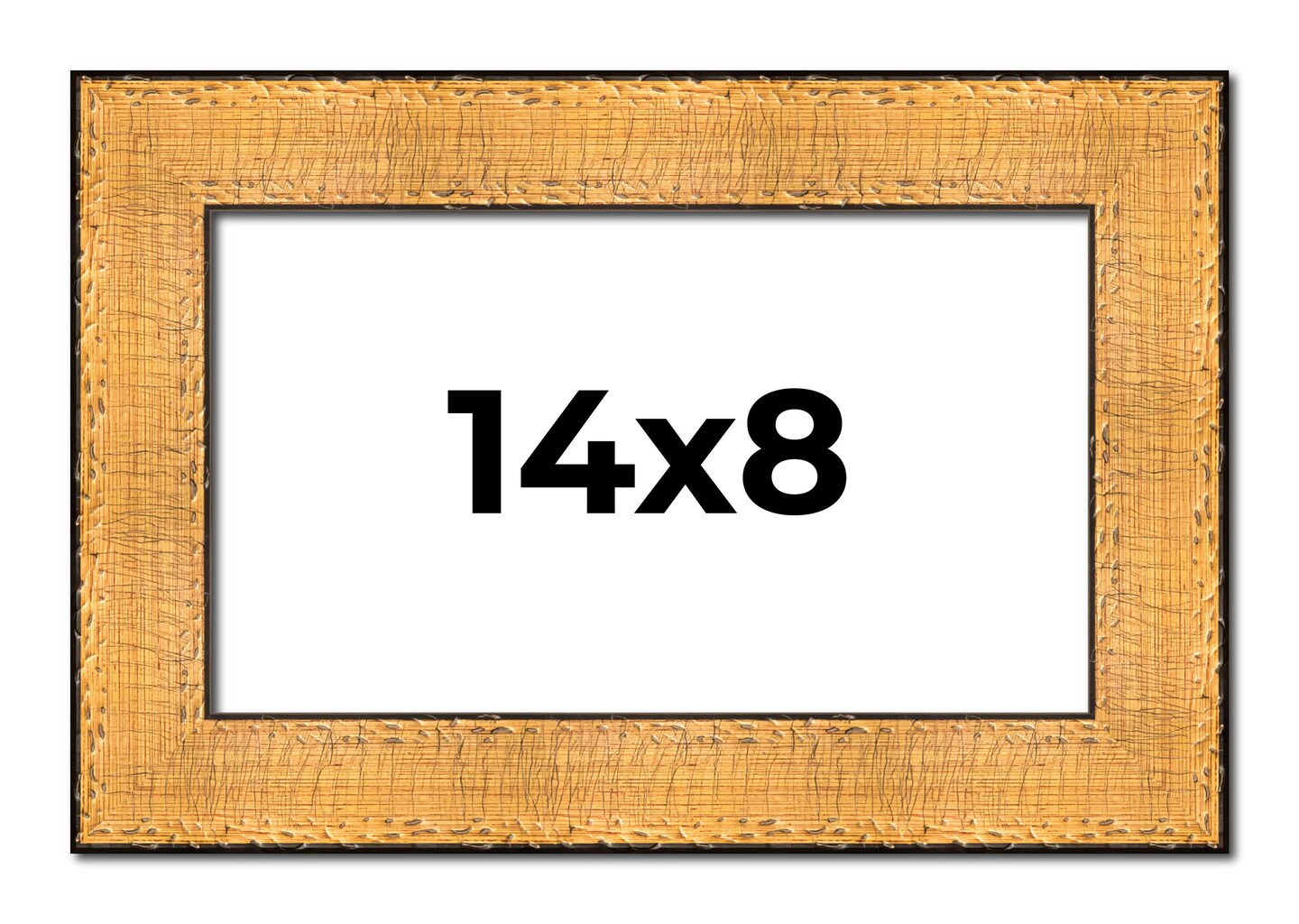Photo Size Embellished Gold Picture Frame - UV Acrylic, Foam Board Backing, Hanging Hardware