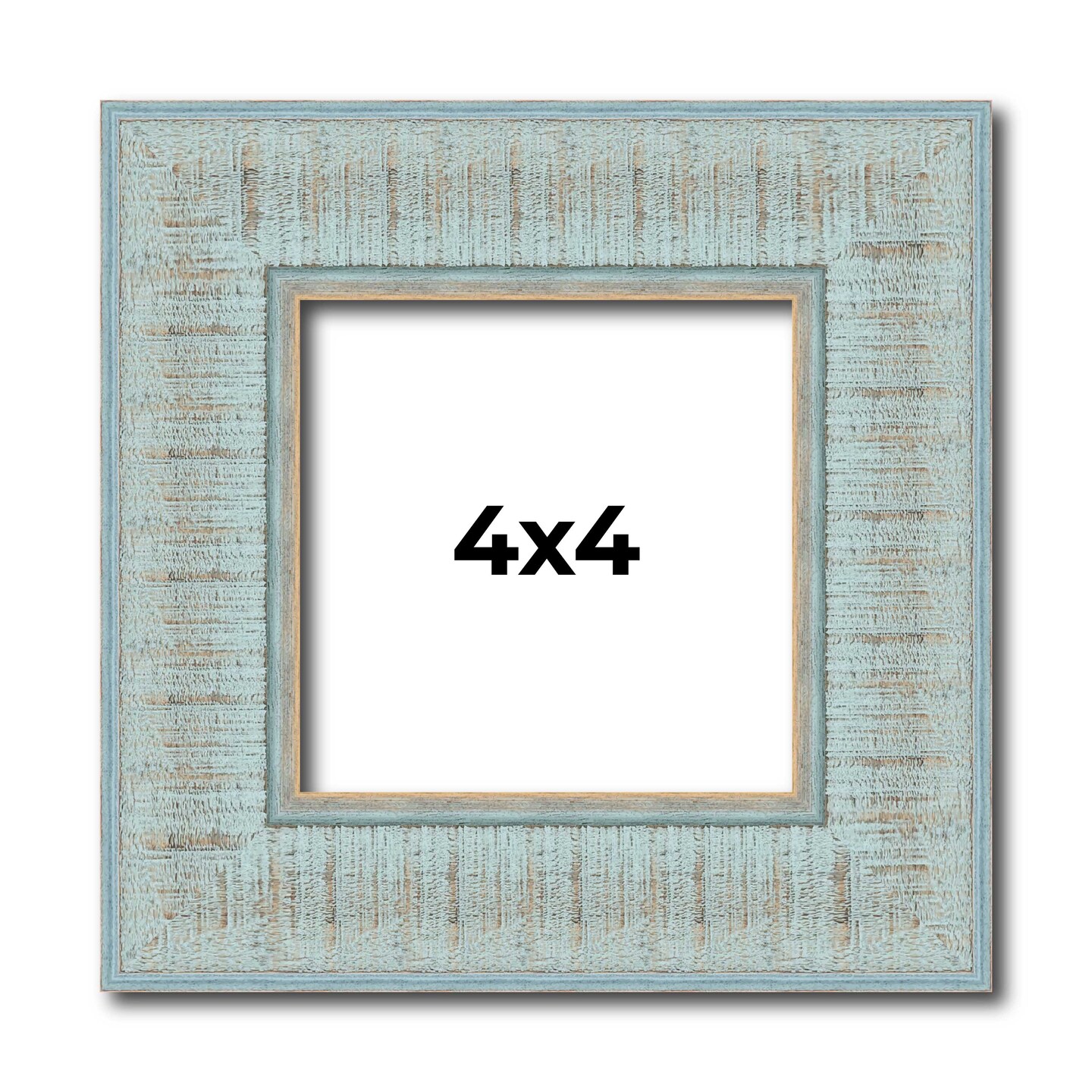 4x4 Refined Picture Frame with UV-Resistant Acrylic &#x26; Acid Free Backing, Available in 5 Finishes - Black, Blue, Gold, Silver, and White