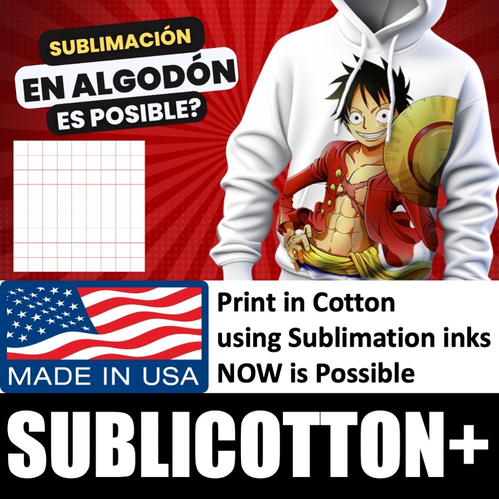 SUBLICOTTON+ Dye Sub Inkjet Heat Transfer Paper 8.5 x 11 (100) Sheets SHEET 8.5 / 11 MADE IN USA