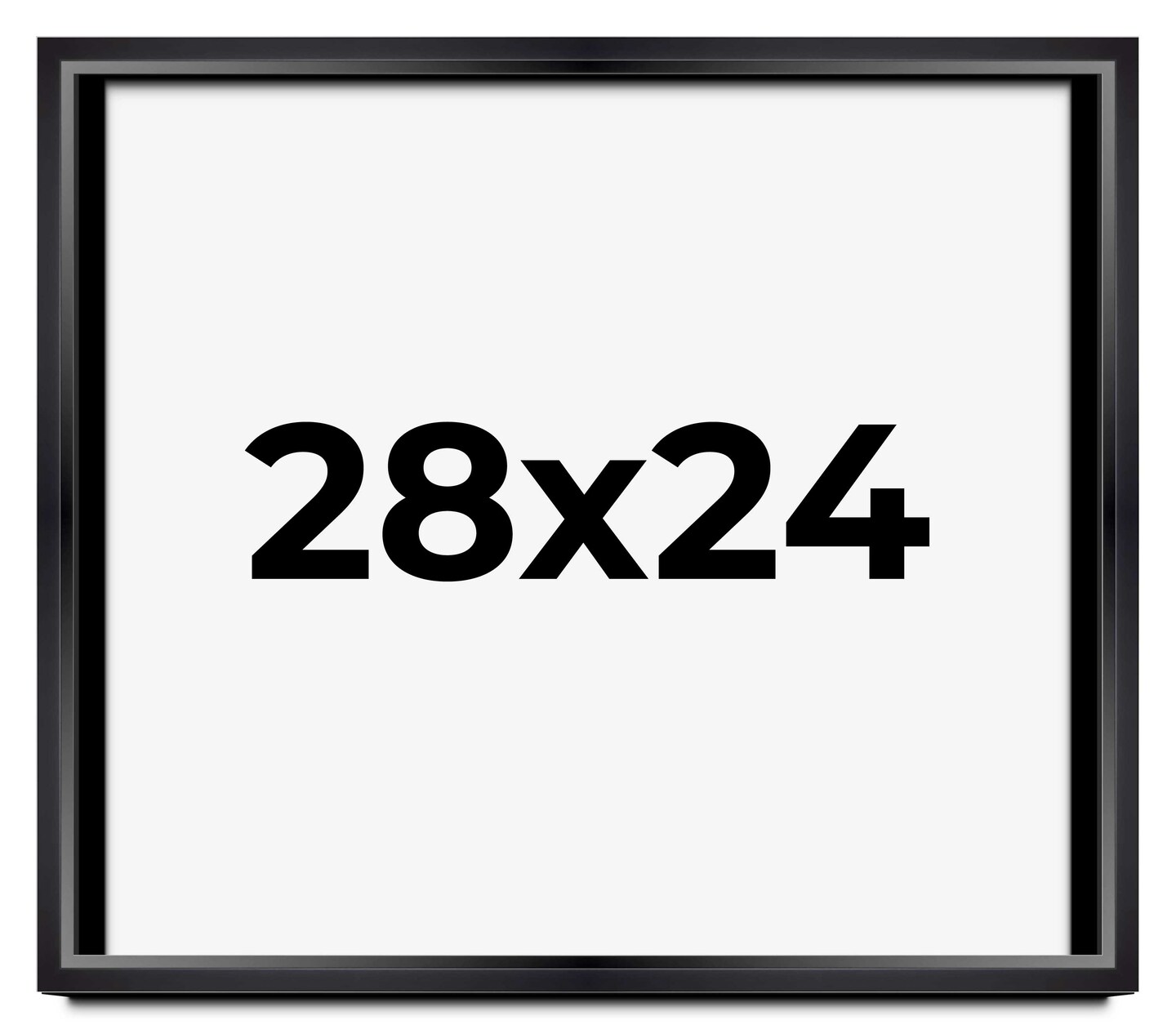 28x24 Minimalist Shadow Box Black Picture Frame - UV Acrylic, Backing, Hanging Hardware