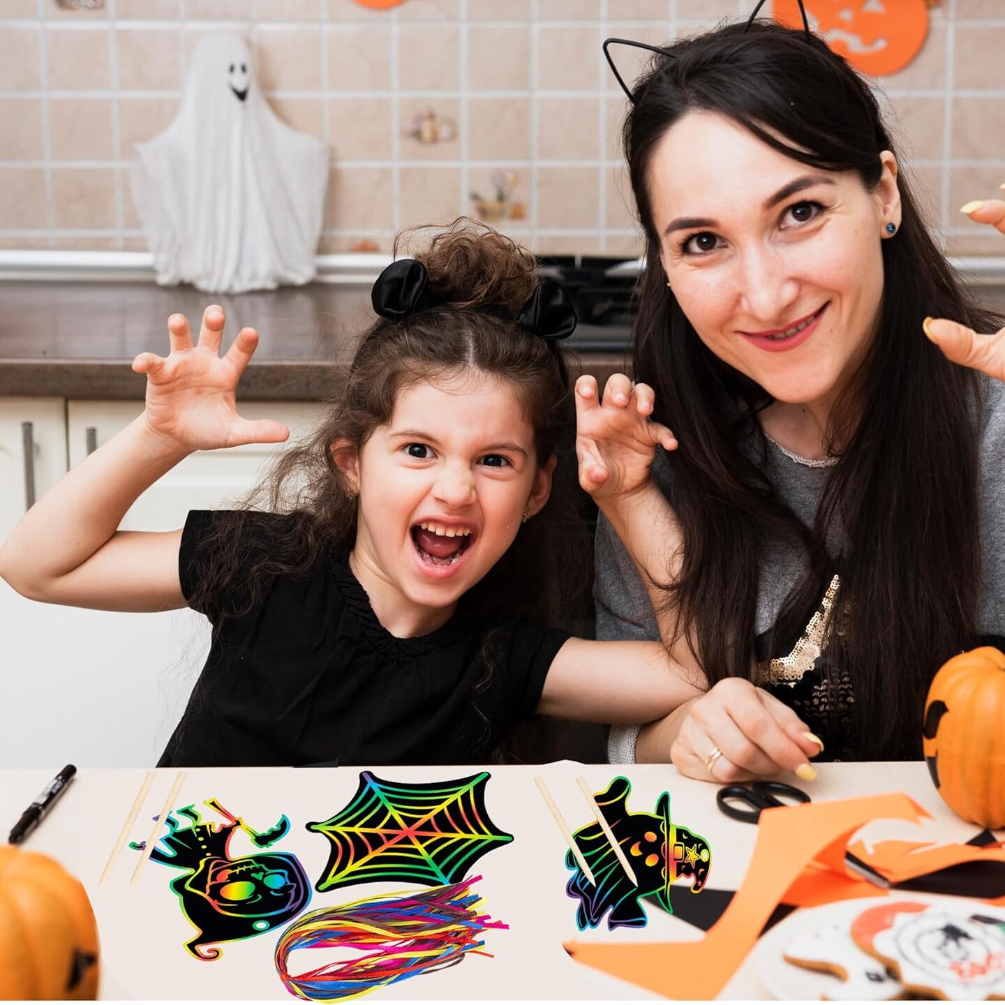 48 Pieces Halloween Scratch Art for Kids