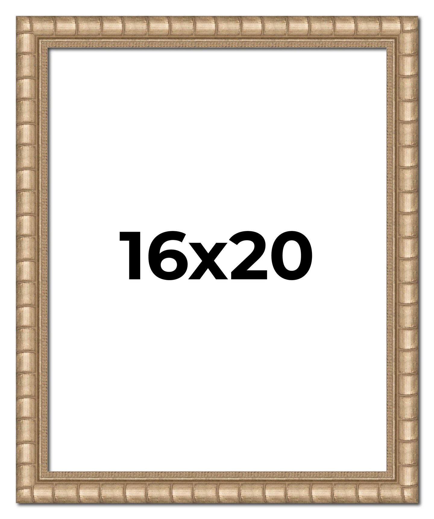 16x20 Modern Bamboo Picture Frame with UV-Resistant Acrylic & Acid Free Backing, Available in 5 Finishes - Gold, Silver, Brown, Black, and Natural